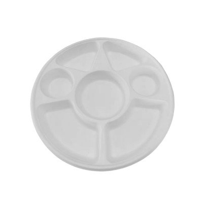 7 Compartment Round Plastic Plates